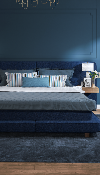 Sembella Boxspringbett Casanova Curly Navy